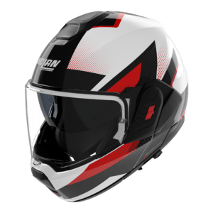 NOLAN N120-1 Ciclone Bianco Nero Rosso Metal Finish (363)